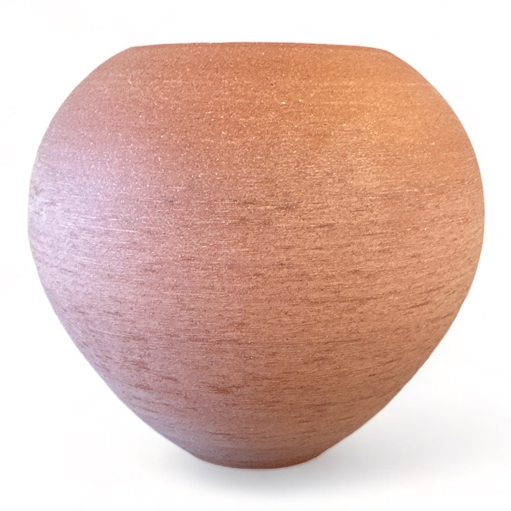 Oblate Vase/ Textured Red
