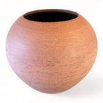 Oblate Vase/ Textured Red