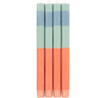 ABSTRACT Striped Opaline, Pompadour & Rust Eco Dinner Candles, 4 per pack