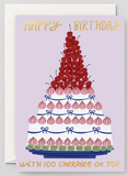 100 Cherries Happy Birthday Greetings Card