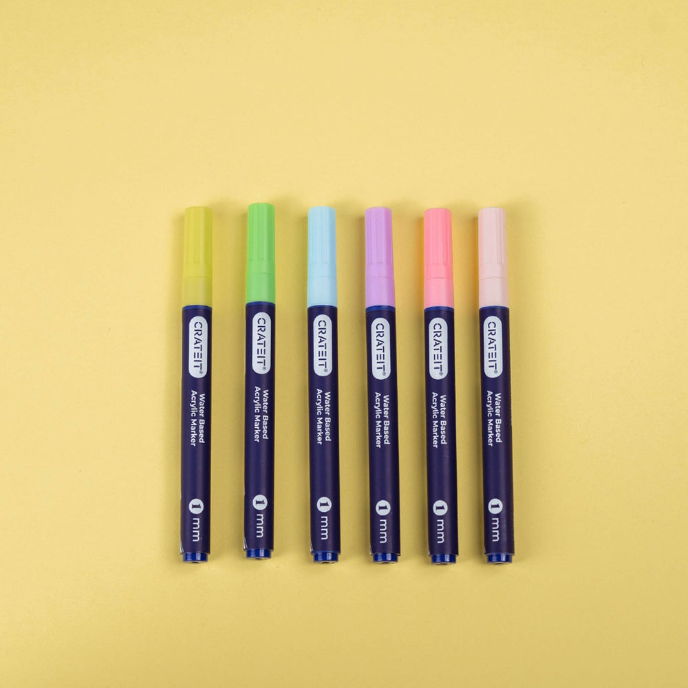 Pastels Markers | 1mm – 6 pcs Water-based Colouring Pens