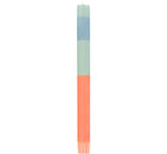 ABSTRACT Striped Opaline, Pompadour & Rust Eco Dinner Candles, 4 per pack
