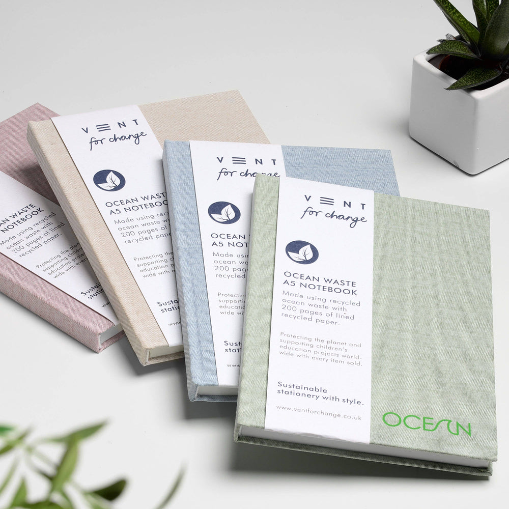 Notebook A5 Recycled Ocean Waste - Ocean Blue