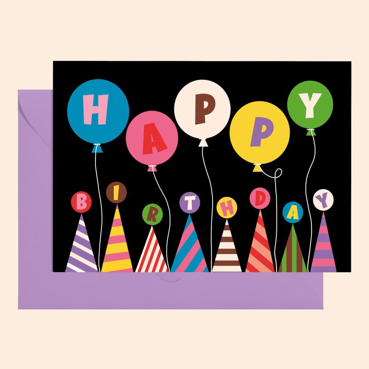 Birthday Balloons Greetings Card