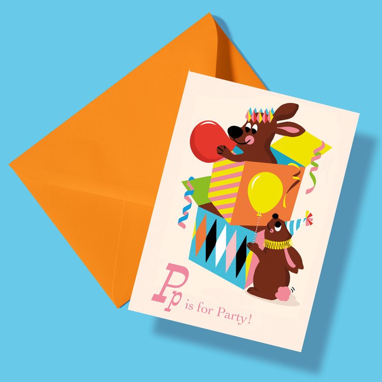 P is for Party Birthday Greetings Card