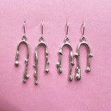 Liquid Silver Drop Earrings