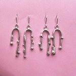 Liquid Silver Drop Earrings