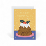 Merry Christmas Pudding Greetings Card