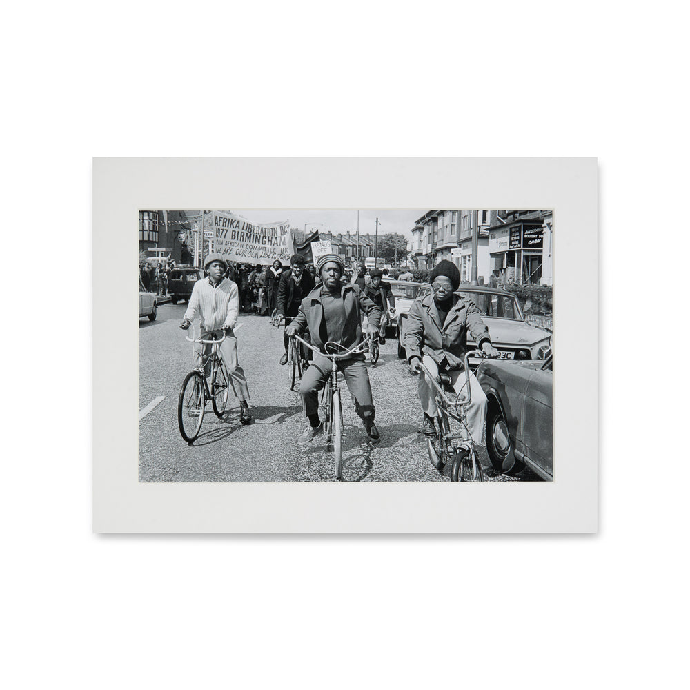 Vanley Burke, Out-riders head the Africa Liberation Day rally Art Print
