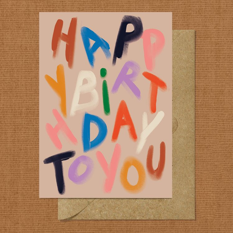 Jumbled Birthday Smudge Greetings Card