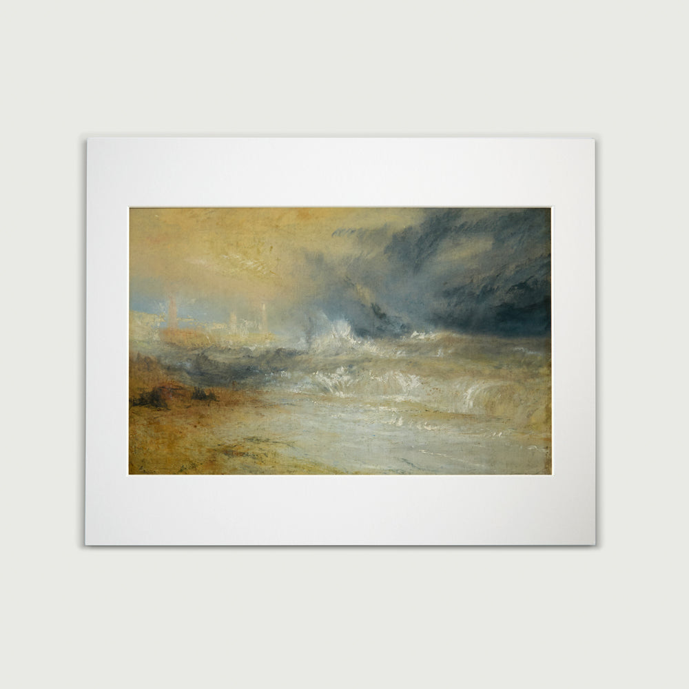 JMW Turner Waves Breaking on a Lee Shore at Margate Art Print
