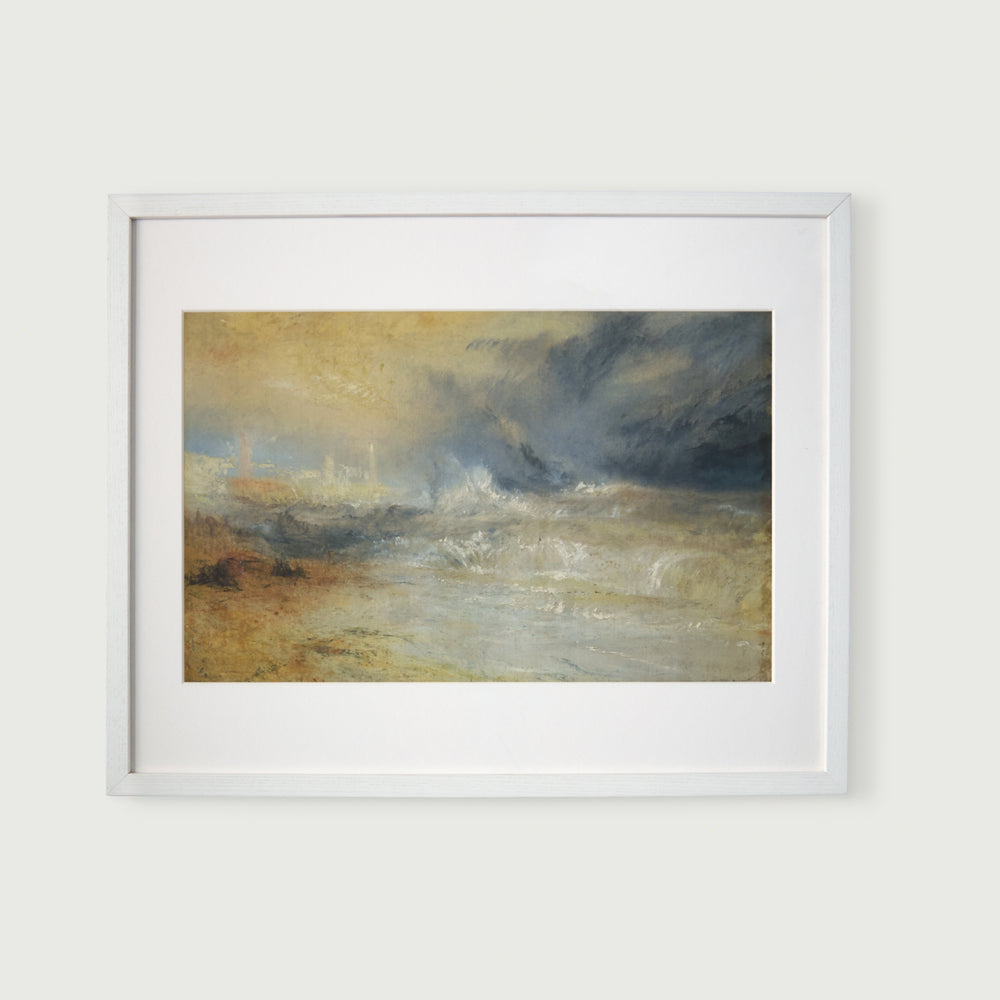 JMW Turner Waves Breaking on a Lee Shore at Margate Framed Art Print