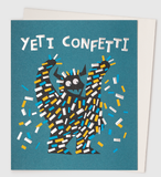 Yeti Confetti Greetings Card