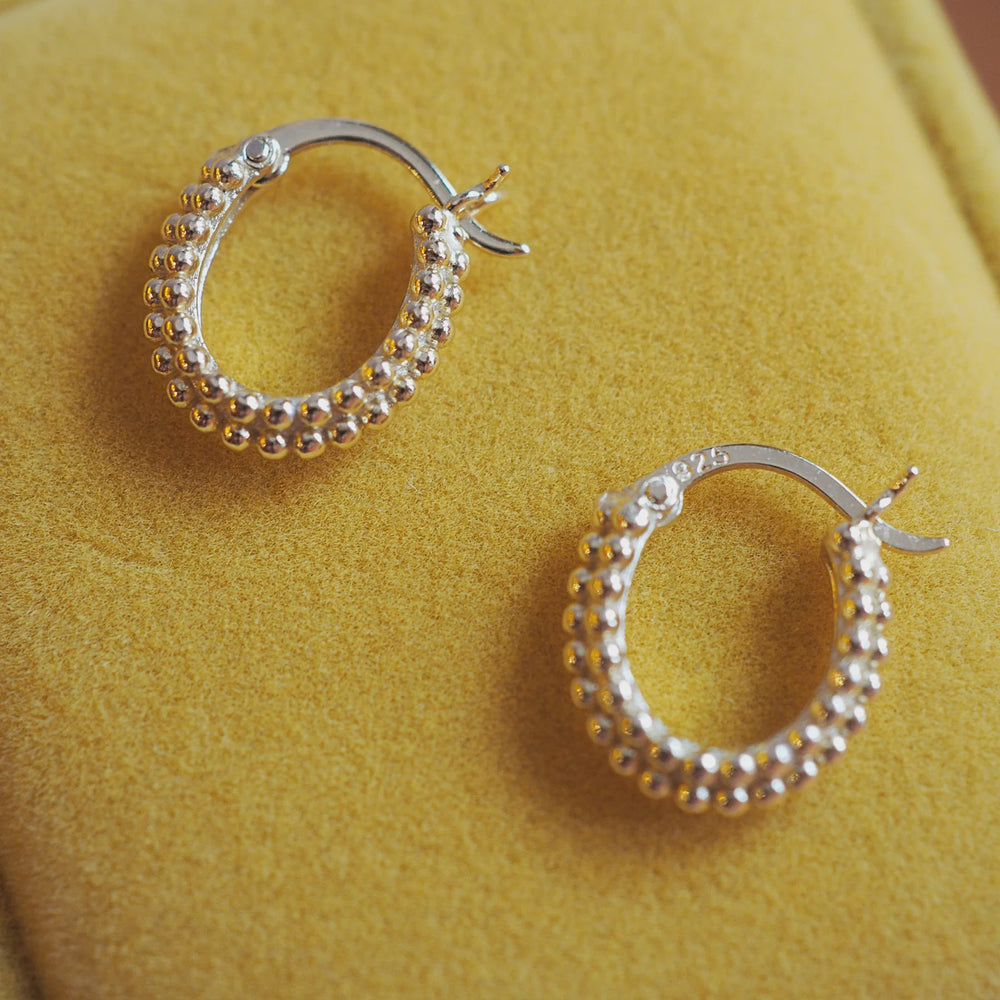 Bee Pollen Sterling Silver Hoops