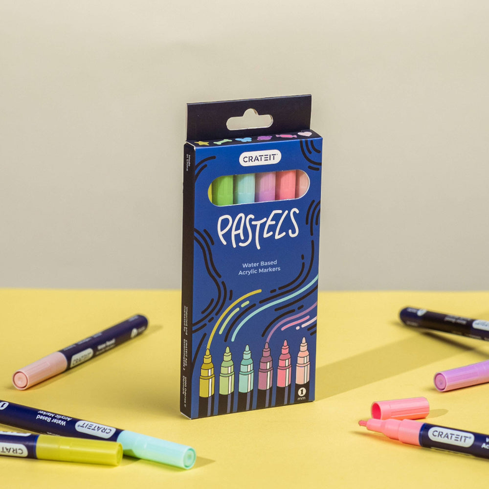 Pastels Markers | 1mm – 6 pcs Water-based Colouring Pens