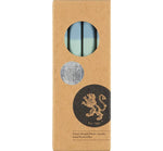 ABSTRACT Striped Opaline, Pompadour & Rust Eco Dinner Candles, 4 per pack