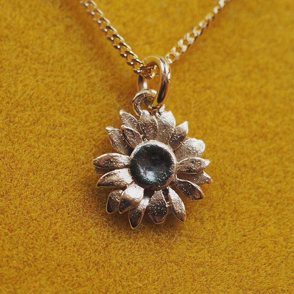 Small Sunflower Gold Necklace