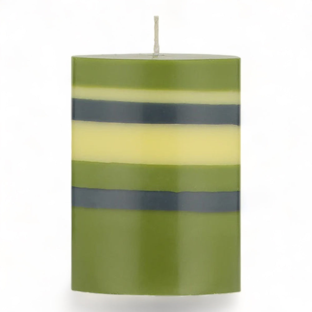 Olive, Indigo And Jasmine Eco Pillar Candle, 10cm