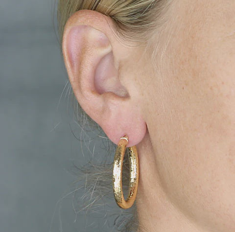 Frosted Gold Hoops