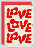Love Love Love Greetings Card