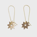 Kenyan Lucky Star Hook Earrings "Brass"