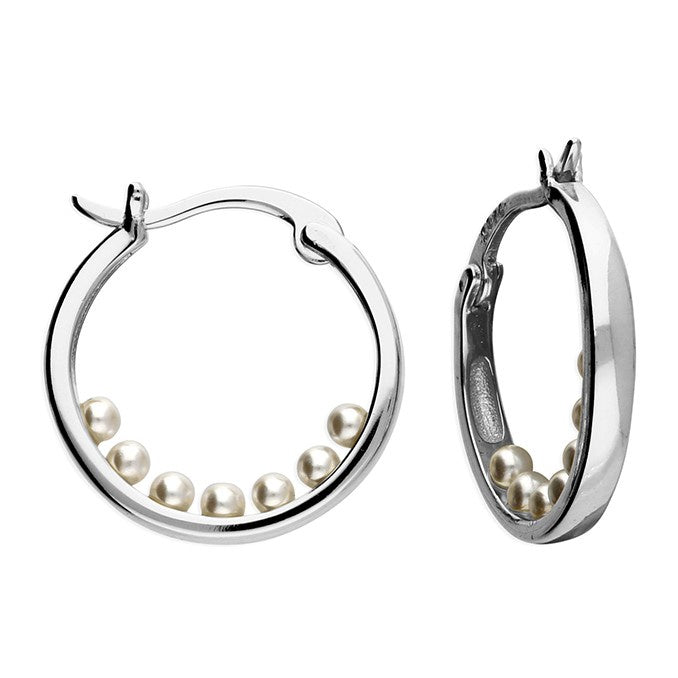 Oyster Pearl Sterling Silver Hoop