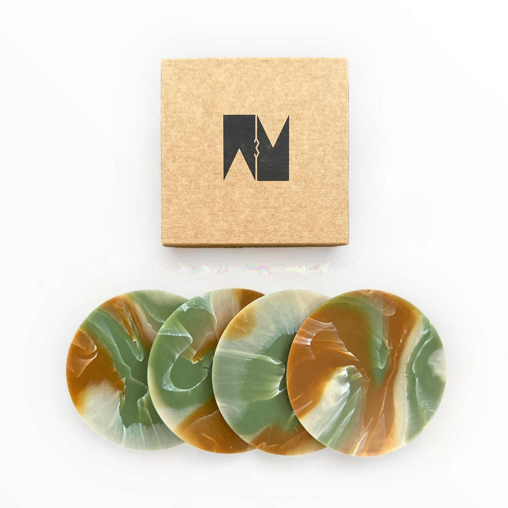 Set of Four Coasters- Sand Pumpkin