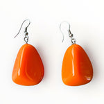 Orange Gloss Diamond Drop Earrings