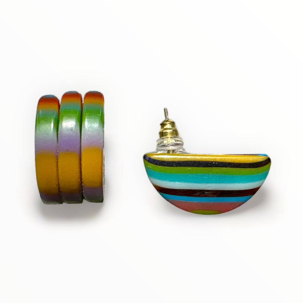 Half Moon Triple Stud Earrings