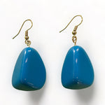 Blue Gloss Diamond Drop Earrings